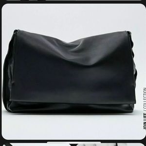 BNWOT Genuine leather Zara bag black